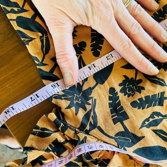 Goodthreads Brown Black Leaf Print Ruffle Mini Dress - Picture 8 of 9